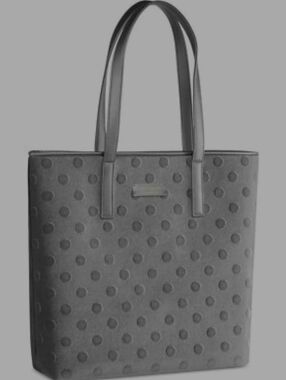 Kate Spade gray Tote Bag embossed velvet shoulder Handbag purse New